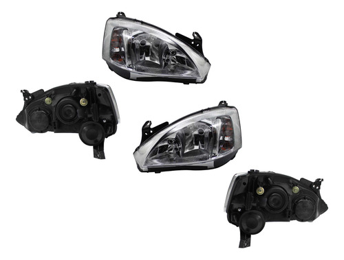 Par De Faros C/liso Corsa 2003-2004-2005-2006-2007-2008 Opt