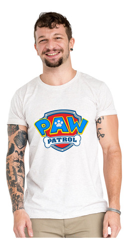 Polera Paw Patrol Escudo Log Algodon Organico Wiwi