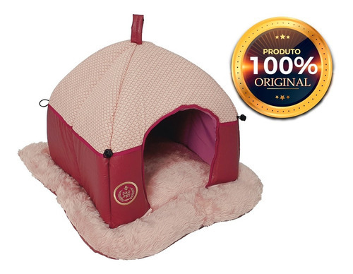 Caminha Tenda Luxo Toca Para Cães Cachorros Cão Gatos Iglu Cor Rosa