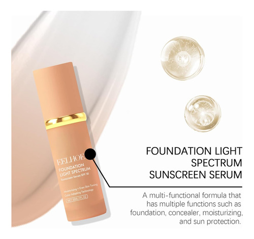Base De Maquillaje Líquida 4 En 1, Spf 50, Base En Crema