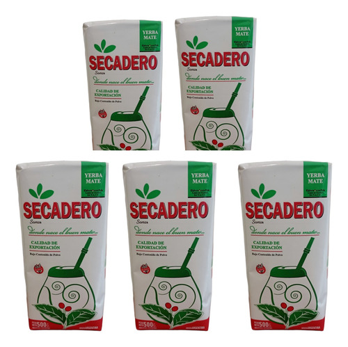 Promo Yerba Secadero 500 Gr X 5