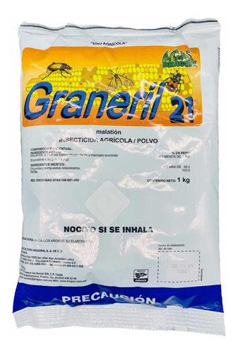 Graneril 21 Insecticida Malation Gorgojo Barrenador 1 Kg