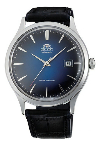 Reloj Orient Clásico Ac08004d Caballero E-watch Color De La Correa Negro Color Del Bisel Plateado Color Del Fondo Azul