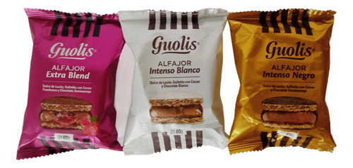 Guolis Alfajores X 18 Unidades : Negro, Blanco, Frambuesa
