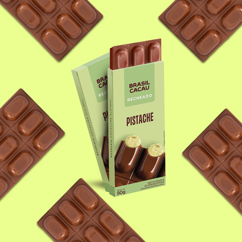 Tablete Chocolate Recheado Pistache - 90g