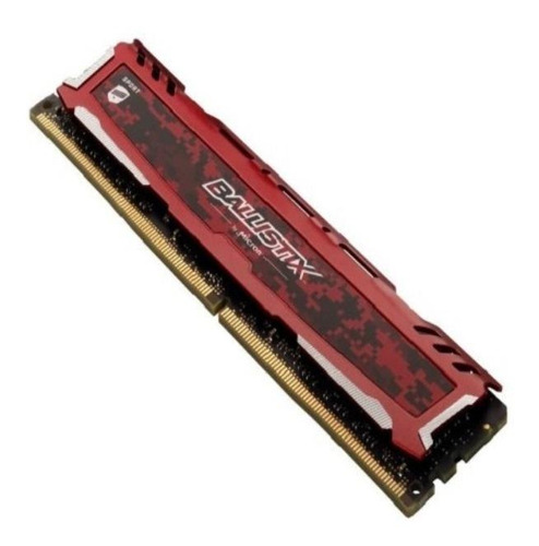 Memória RAM Ballistix Sport LT color vermelho  16GB 1 Crucial BLS16G4D240FS