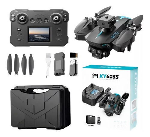 Mini Drone Plegable Wifi Triple Camara Hd Control C/pantalla Foto