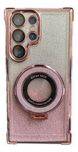 Funda Tpu Antigolpe Glitter Soporte Para Samsung S24 Ultra