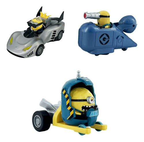 Set De 3 Vehículos De Fricción Minions Minions Multicolor