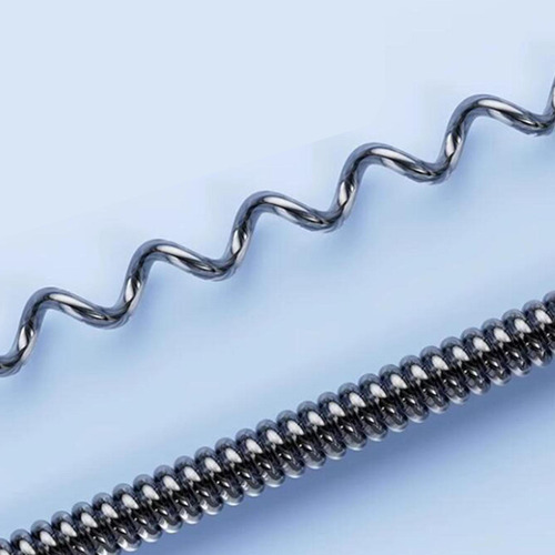 4 Llavero Retráctil Seguro Con Cordón En Espiral, Plata