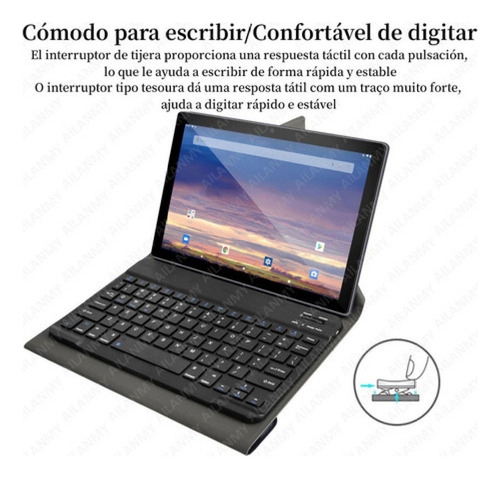 Y Funda Con Teclado Y Mouse Para Hyundai Hytab Plus 10wb2