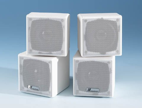 Audio Altavoz Mini Cubo 3.5 In Color Blanco (par)