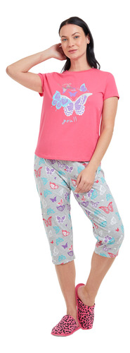 Pijama Mujer Capri Print Fucsia Fashion's Park 392