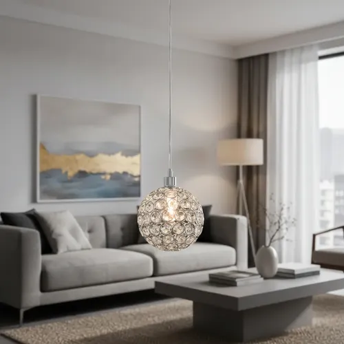 Foto real de Pendente Luminaria Cristal Metal Quarto Banheiro Dourado