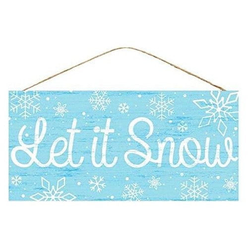 Señal De Madera  Let It Snow  De 12.5  X 6 , Decoraciã...