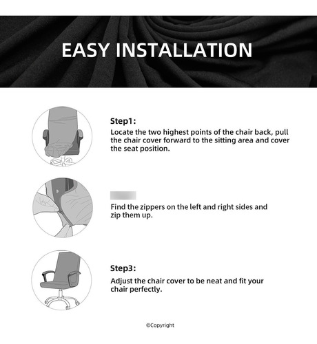 Funda Elástica Impermeable Para Silla De Oficina Negra
