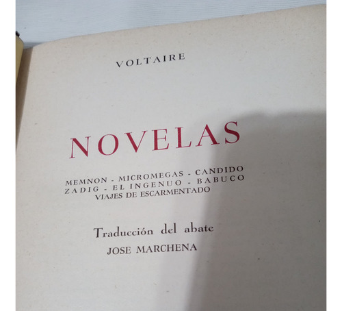 Voltaire Novelas Candido Zadig Memmon Micromegas Viajes Esca (Usado)