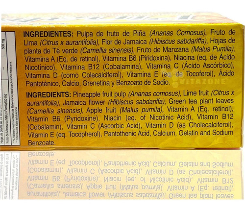 Imagen 3 de 5 de Piñalife 3 Cajas De 30 Cápsulas Gn+vida Piña Jamaica Te Verd