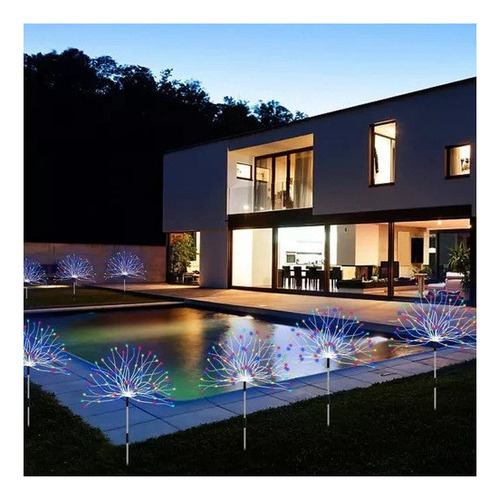 Luces De Fuegos Artificiales Solares Led Navideñas Para Exte