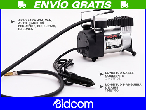 Mini Compresor De Aire Auto Con Manómetro Portátil