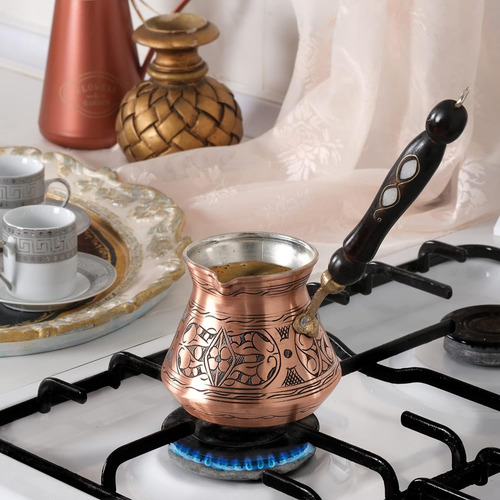 Cezve Ibrik Briki - Cafetera De Cobre Grande De 18 Oz Con Ma