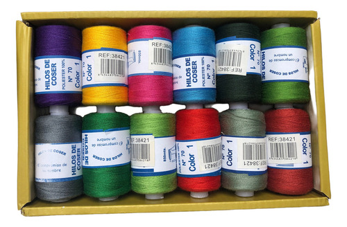 12 Hilos Para Cocer 850 Metros C/u 12 Colores