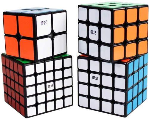 Set De Cubos Rubik Qiyitoys 2x2 + 3x3 + 4x4 +5x5 Fondo Negro