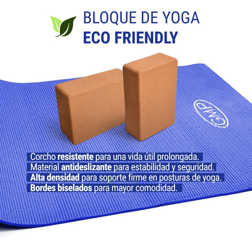 Yoga Mat Bloque Corcho Ecológico Bloc Pilates Por Unidad Gmp Color Marrón