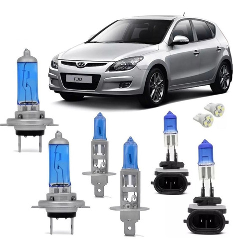 Kit Lampada Super Branca Hyundai I30 2012 Farol E Milha