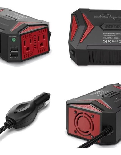 Imagen 2 de 4 de Inversor De Corriente Bestek Para Auto De 300 W Mrz3011h