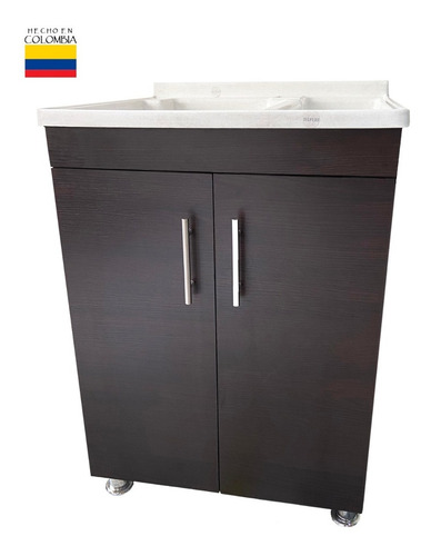 Imagen 2 de 3 de Combo Lavadero Plastico, Mueble 60x60cm(fregadero Y Posuelo)
