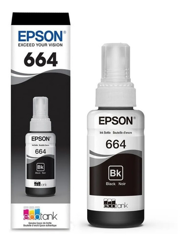 Imagen 4 de 4 de Kit 4 Tintas Epson T664 Negro Ecotank Tinta Continua L120 L3