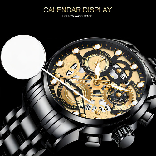 Relojes de cuarzo luminoso Va Va Voom con correa hueca, color dorado/negro