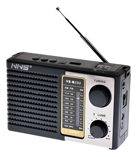 Parlante Radio Recargable Y Pilas Ns-q33u Am Y Fm/sd/usb