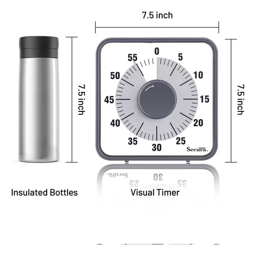 Secura Temporizador Visual de 7.5 Pulgadas, Temporizador de Cuenta