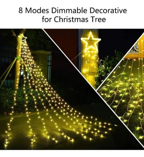 S Decoración Navideña Solar Con 350 Luces Led En Forma De