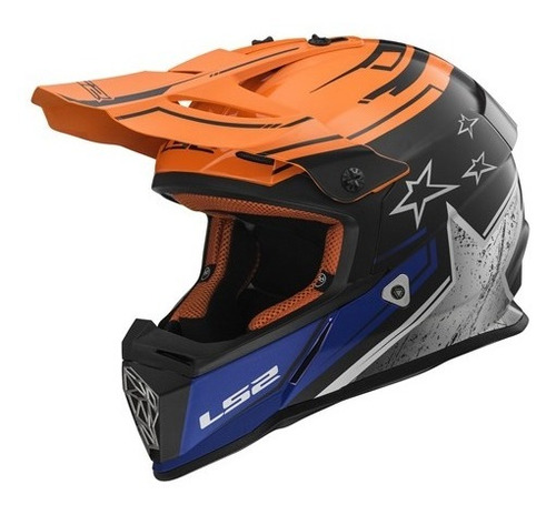 Casco Ls2 Mx437 Fast Core Black Orange