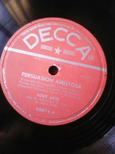 Disco Simple Para Vitrola Four Aces Y Orquesta / Decca 1956