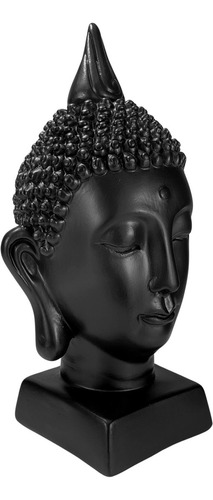 Estatueta Cabeça De Buda Hindu Com Base - Cor Preto
