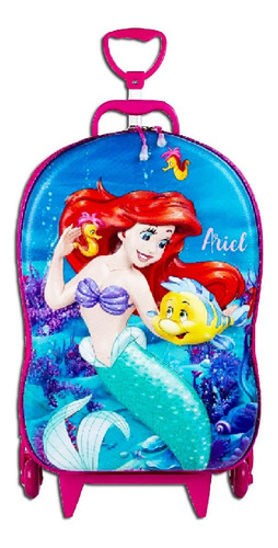 Mochila 3D Ariel Small Mermaid con 6 ruedas Maxtoy 7511