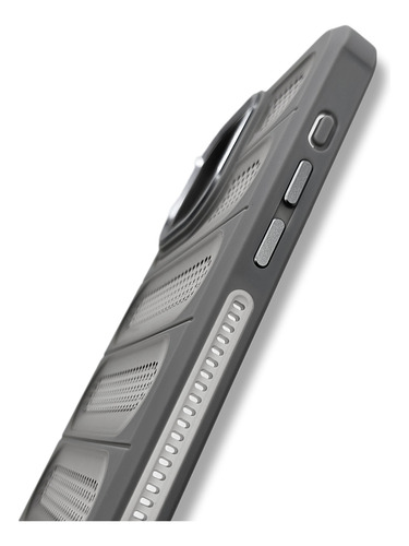 Funda Para Iphone 14 Pro Max Correa + Envio + Mica Gb07 Gris Oscuro