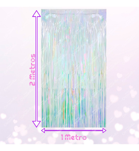 Mox 2 Cortinas Papel Tornasol Iridiscente Fiesta Unicornio