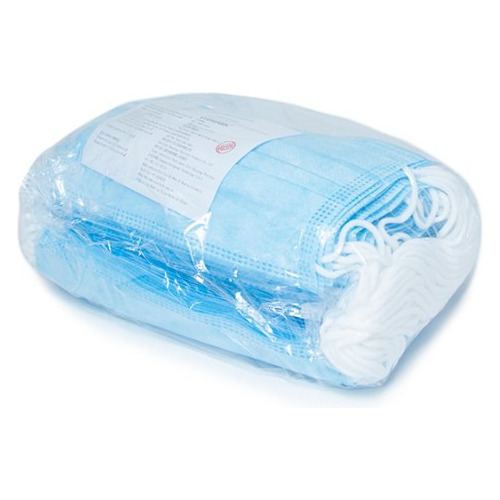 Imagen 3 de 5 de Tapabocas Evergreen 70459 3 Capas Color Azul Caja X50