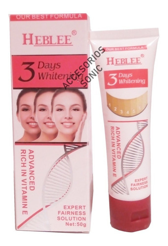 Imagen 2 de 2 de Crema Heblee Blanqueadora Aclarado Natural Remueve Manchas