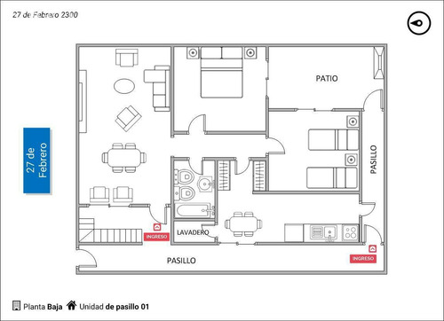 Imagen 2 de 20 de Departamento De Pasillo De Dos Dormitorios En Venta En Rosario.