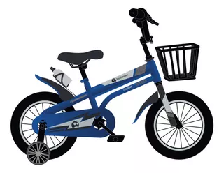 Bicicleta Infantil Para Niño Rodada 16 Con Ruedas Auxiliares Color Azul