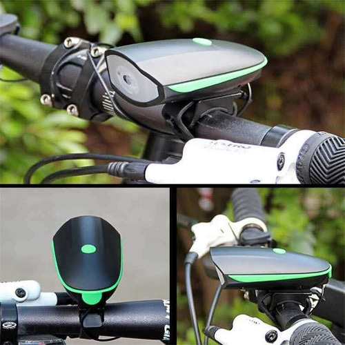 Luz Bicicleta Delantera 3 Modos D Luz Bocina Recargable Usb