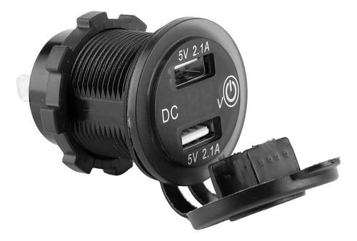 Voltímetro Azul Con Doble Conector Usb Para Encendedor De Co