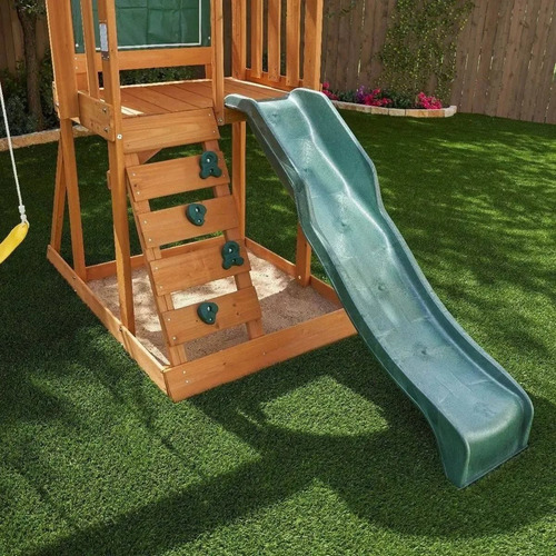 Casita De Madera Infantil Resbaladilla Columpios Didáctico