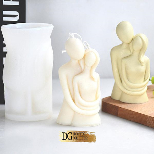 Diy Molde Silicon Pareja Abrazada Para Velas